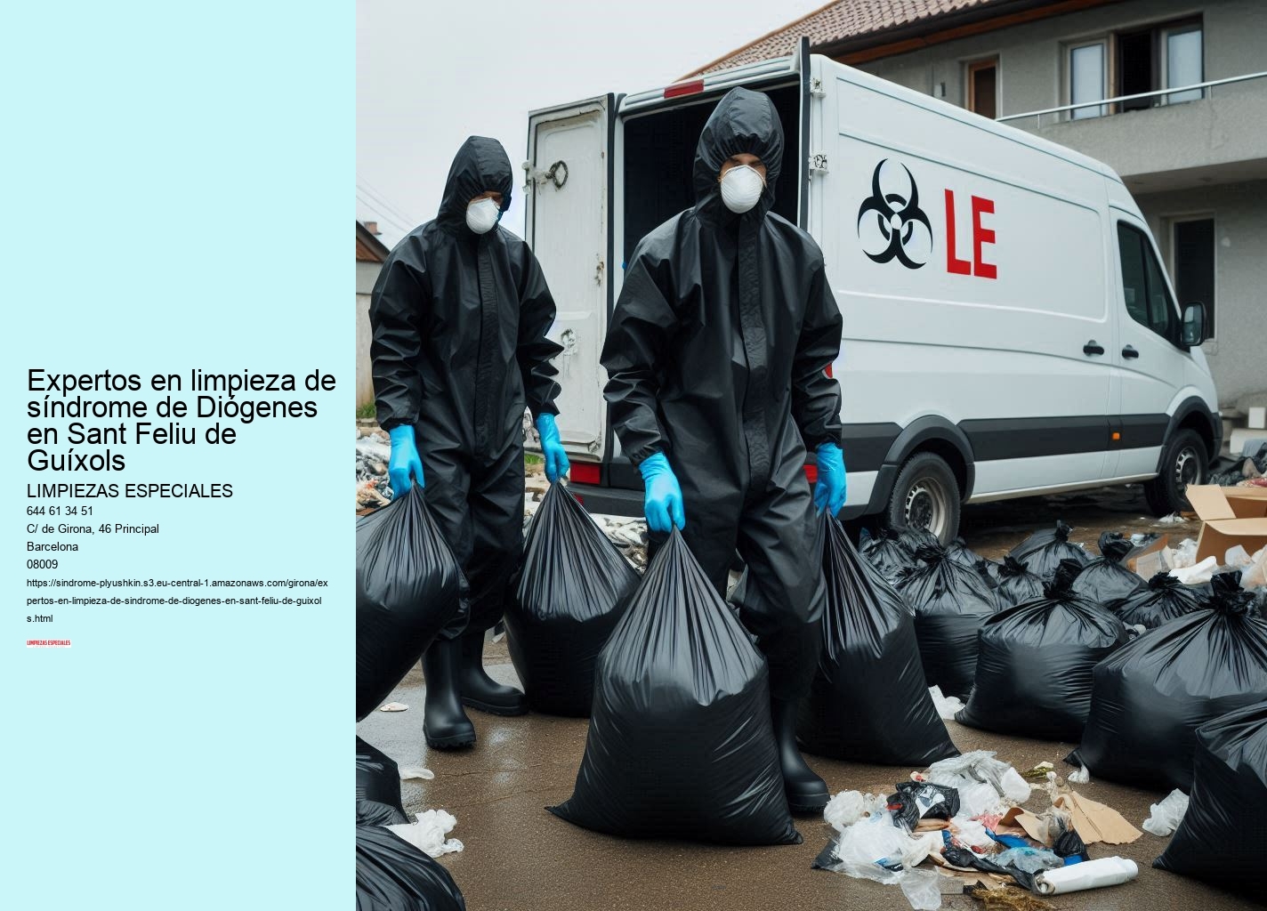 Expertos en limpieza de síndrome de Diógenes en Sant Feliu de Guíxols