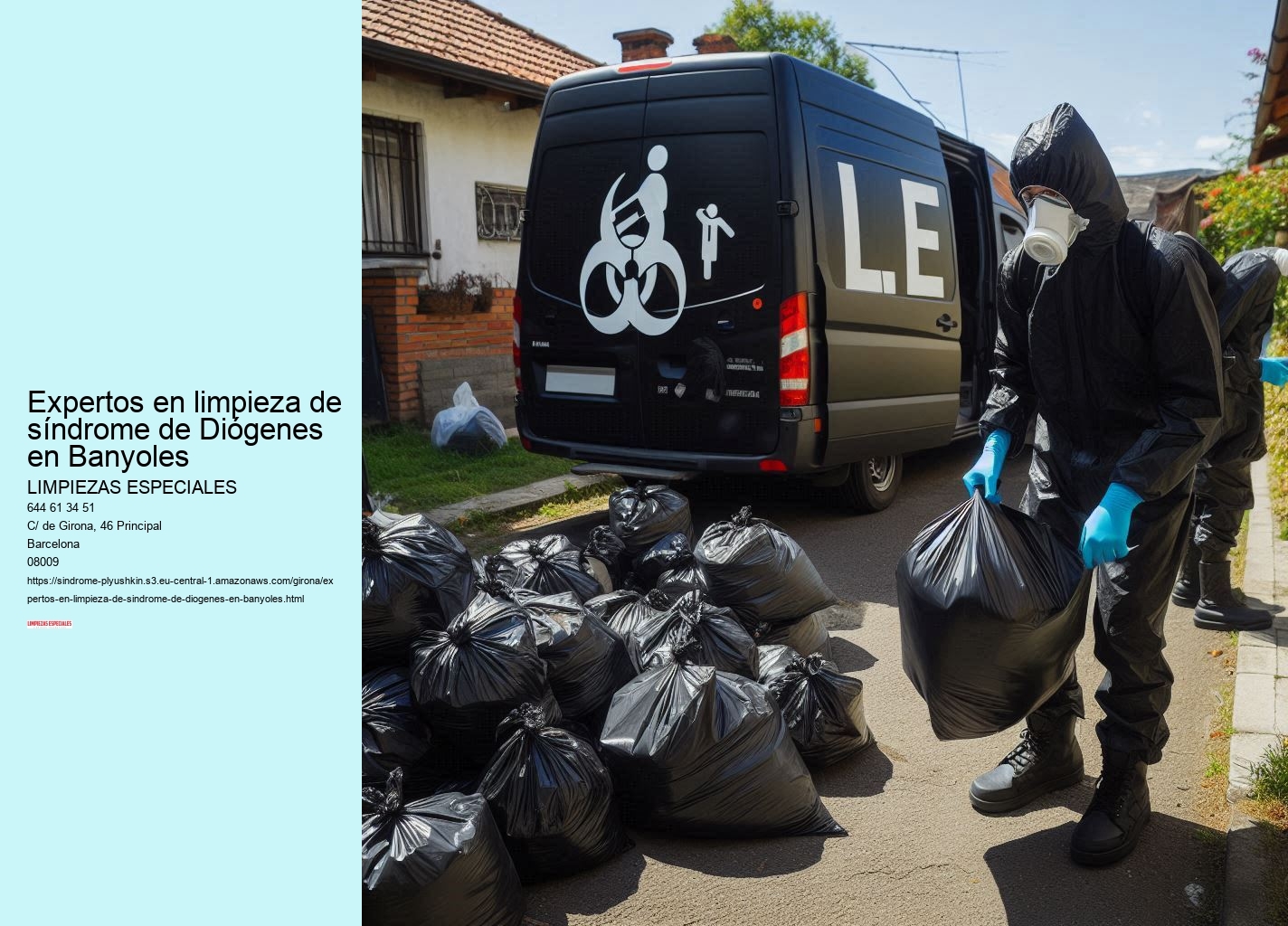 Servicios de Limpiezas Especiales para el síndrome de Diógenes